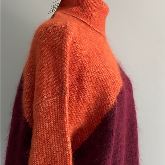 NWOT Zara Mohair Colorblock Sweater - Picture 12 of 16